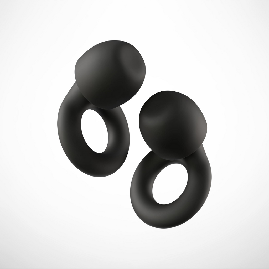 Black ear plugs with simple white background-Mularx