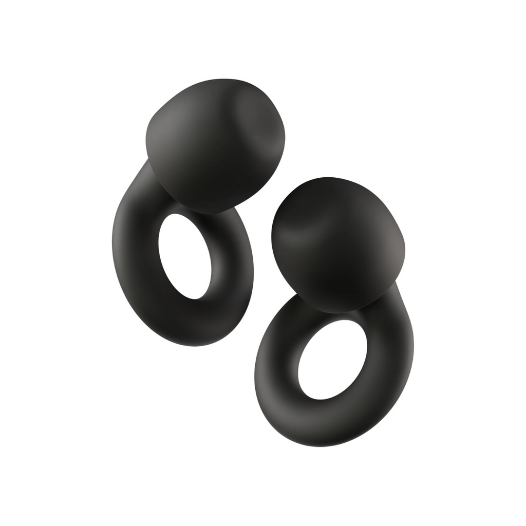 Black ear plugs with white background-Mularx