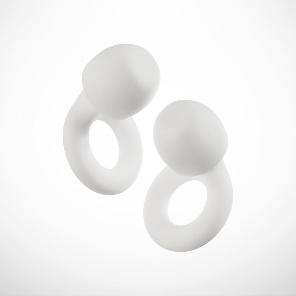 White ear plugs with white background-Mularx.com